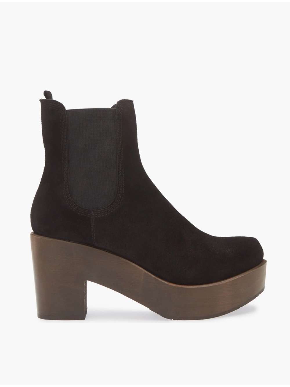 New Pedro Garcia Dalmi Platform Chelsea Boot Black Suede Sz 9